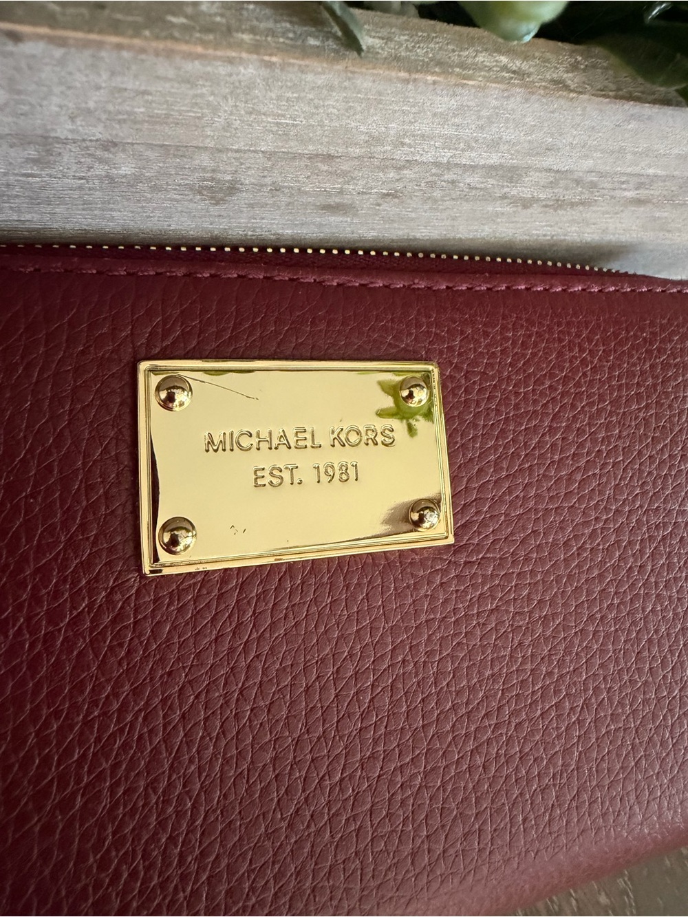 Michael Kors Burgundy Jet Set Continental Zip-Around Leather Wallet Large - Picture 5 of 5